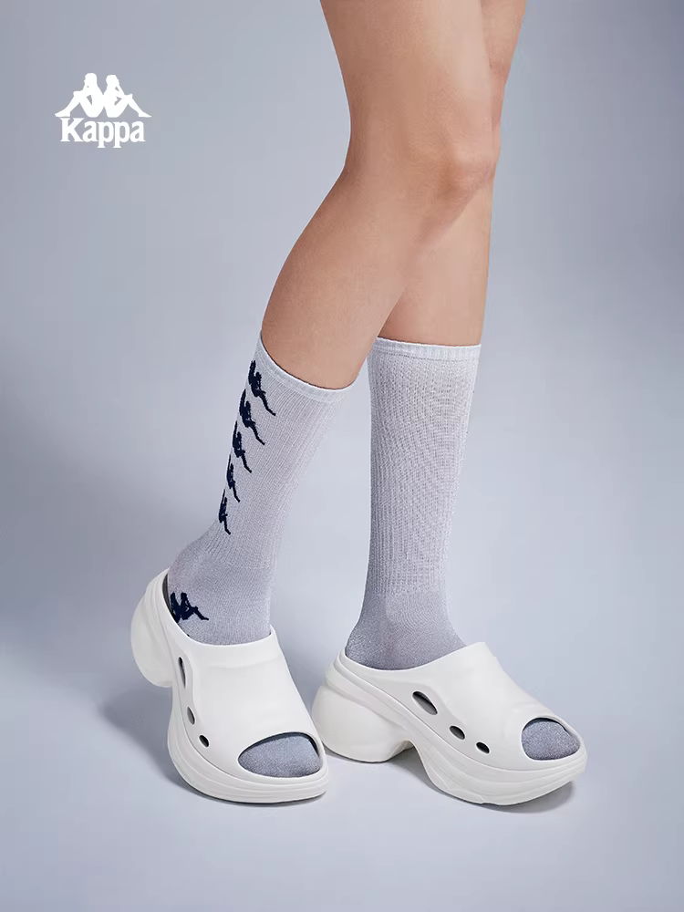 Giảm giá đặc biệt | Chính hãng】Dép tăng chiều cao đế dày Kappa dành cho nữ Mùa hè 2025 Giày clog kiểu dáng mới