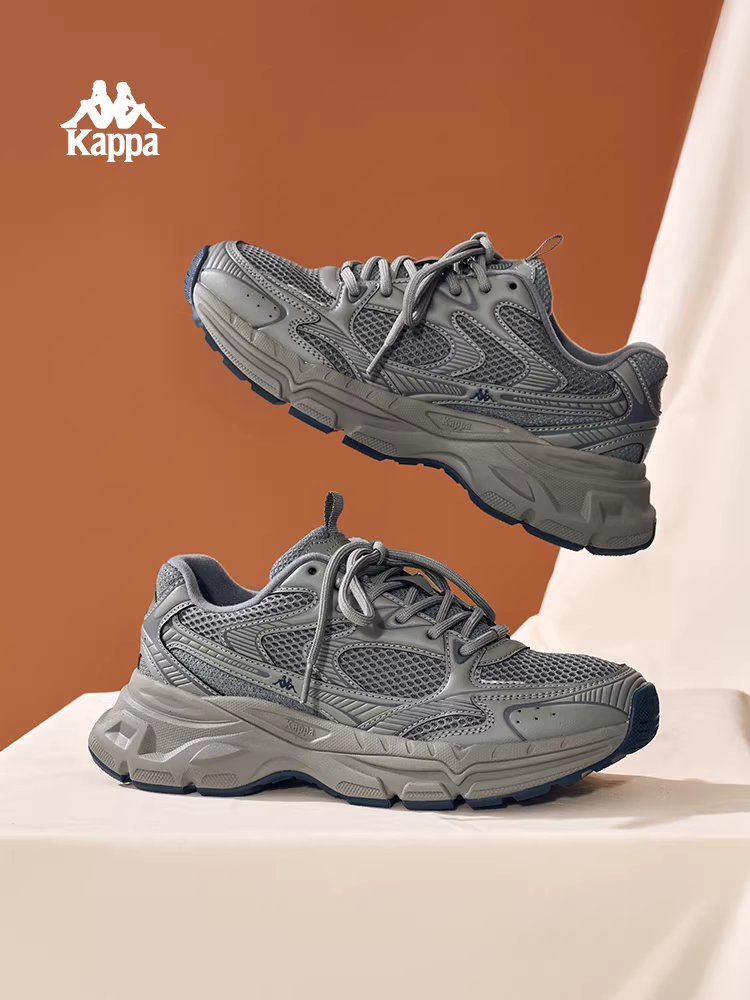 Giày thể thao nam Kappa Hydrogen Track màu xám, giày bố nam, mẫu mới mùa đông 2025, giày thể thao đa năng, đế dày, giày chạy bộ