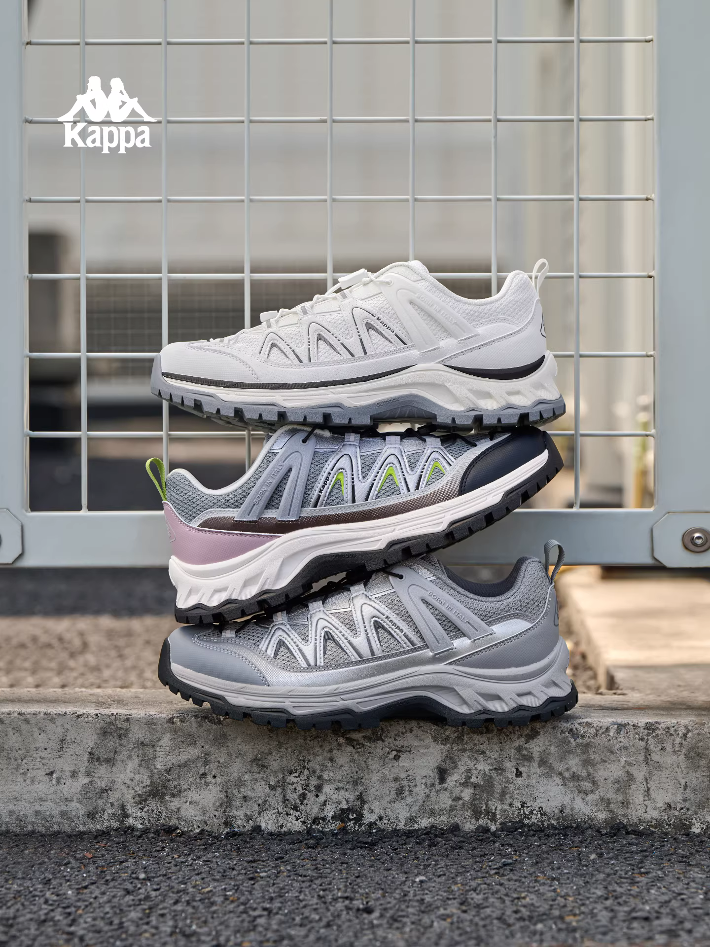 Giày leo núi nam Kappa mùa đông 2025 mới, chống trơn trượt, bền mài mòn, nhẹ, có đệm, thích hợp chạy bộ trên núi