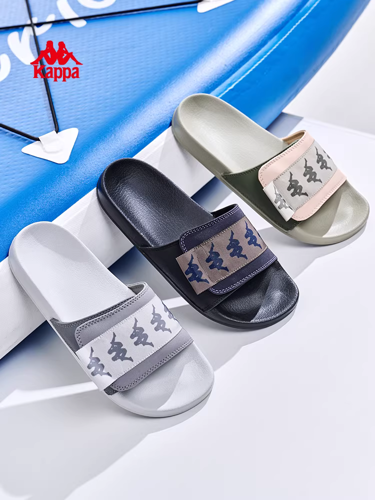 Giày nữ Kappa có logo, dép nữ mùa hè 2025 mới, dép đi biển ngoài trời có khóa dán, dép lê thời trang