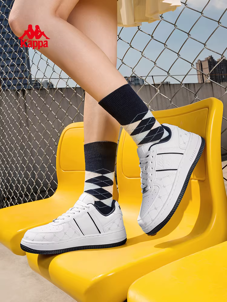 Giày thể thao nữ Kappa mùa đông 2025 kiểu retro đa năng màu trắng đế mềm nhẹ