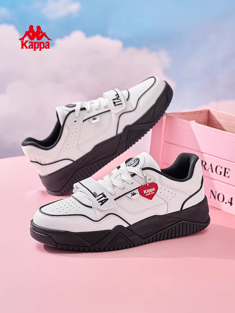 Giày nam Kappa giày thể thao cổ điển mùa đông 2025 phong cách mới Giày trắng có khóa dán phong cách cặp đôi giày thể thao thông thường