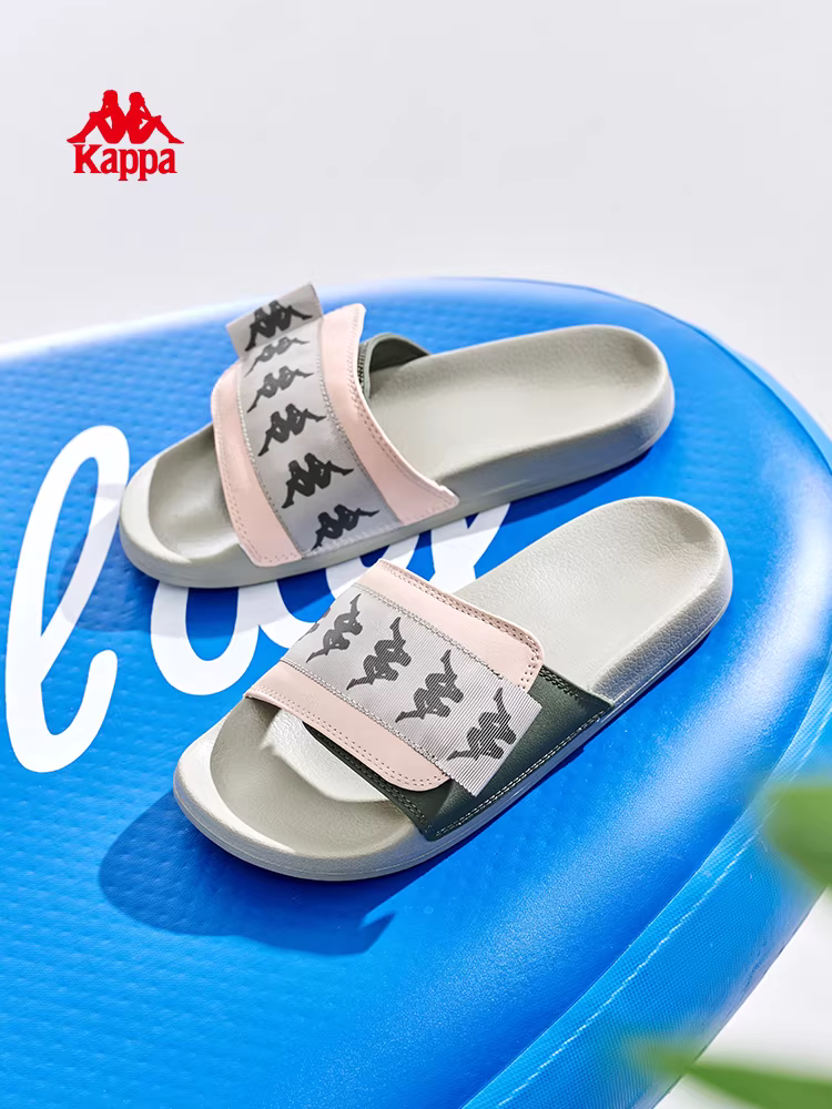 Giày nữ Kappa có logo, dép nữ mùa hè 2025 mới, dép đi biển ngoài trời có khóa dán, dép lê thời trang