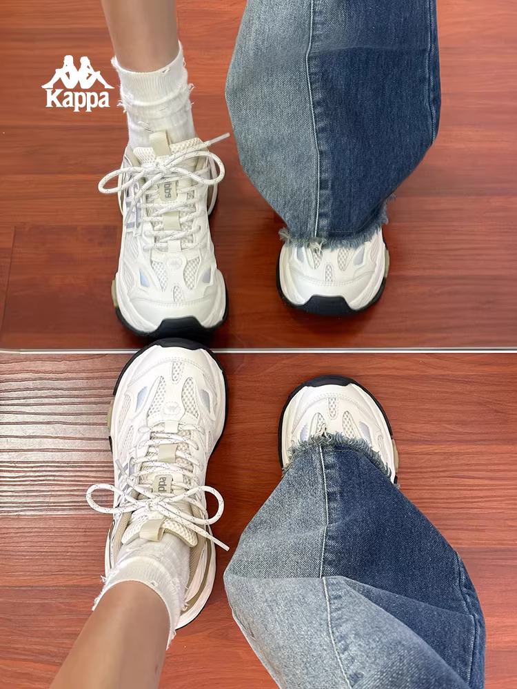 Giảm giá đặc biệt | Chính hãng] Giày bố đế dày Kappa dành cho nữ Mùa đông 2025 Giày lưới thông thường mới