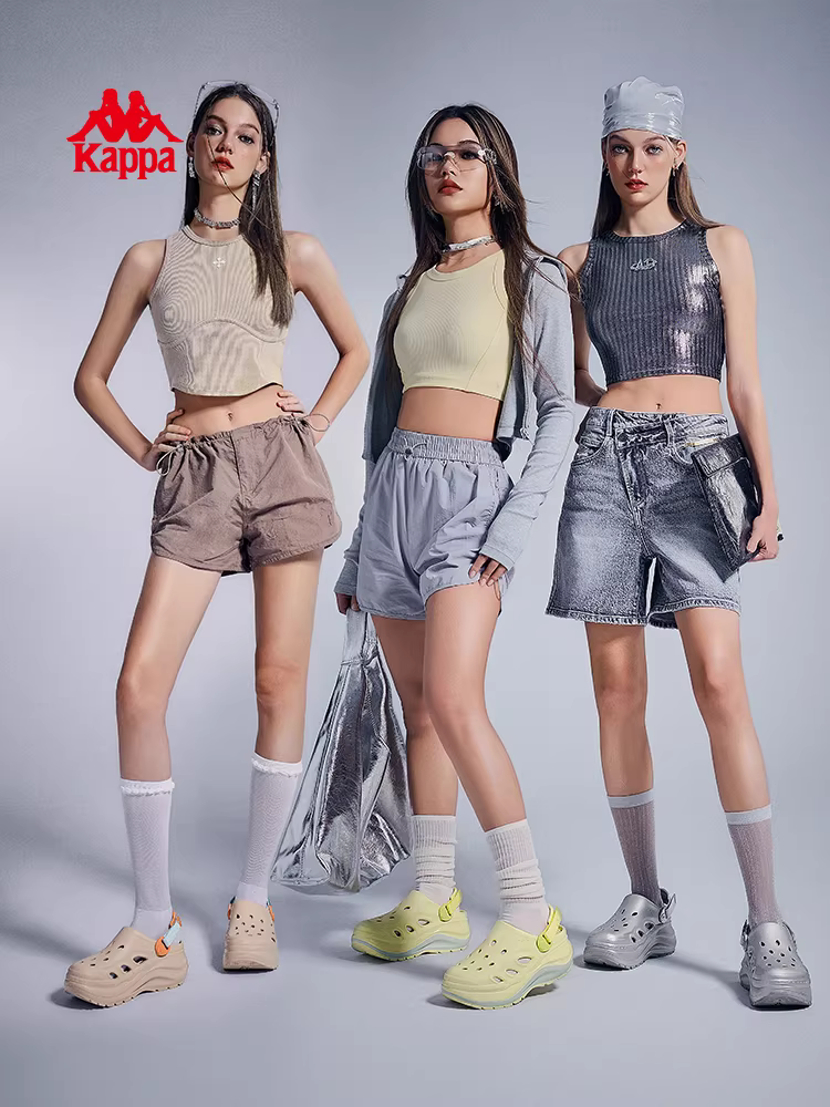 Dép nữ Kappa mùa hè 2025 mới, chống trơn, đi biển, đế dày, tăng chiều cao, đa năng