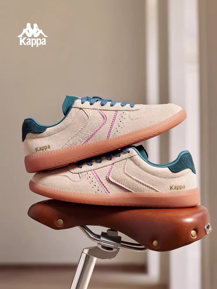 Giày thể thao nữ Kappa màu hồng, giày tập nữ, mẫu mới 2025, kiểu retro đa năng, giày thể thao mùa đông, giày thể thao mỏng, giày thể thao thường ngày