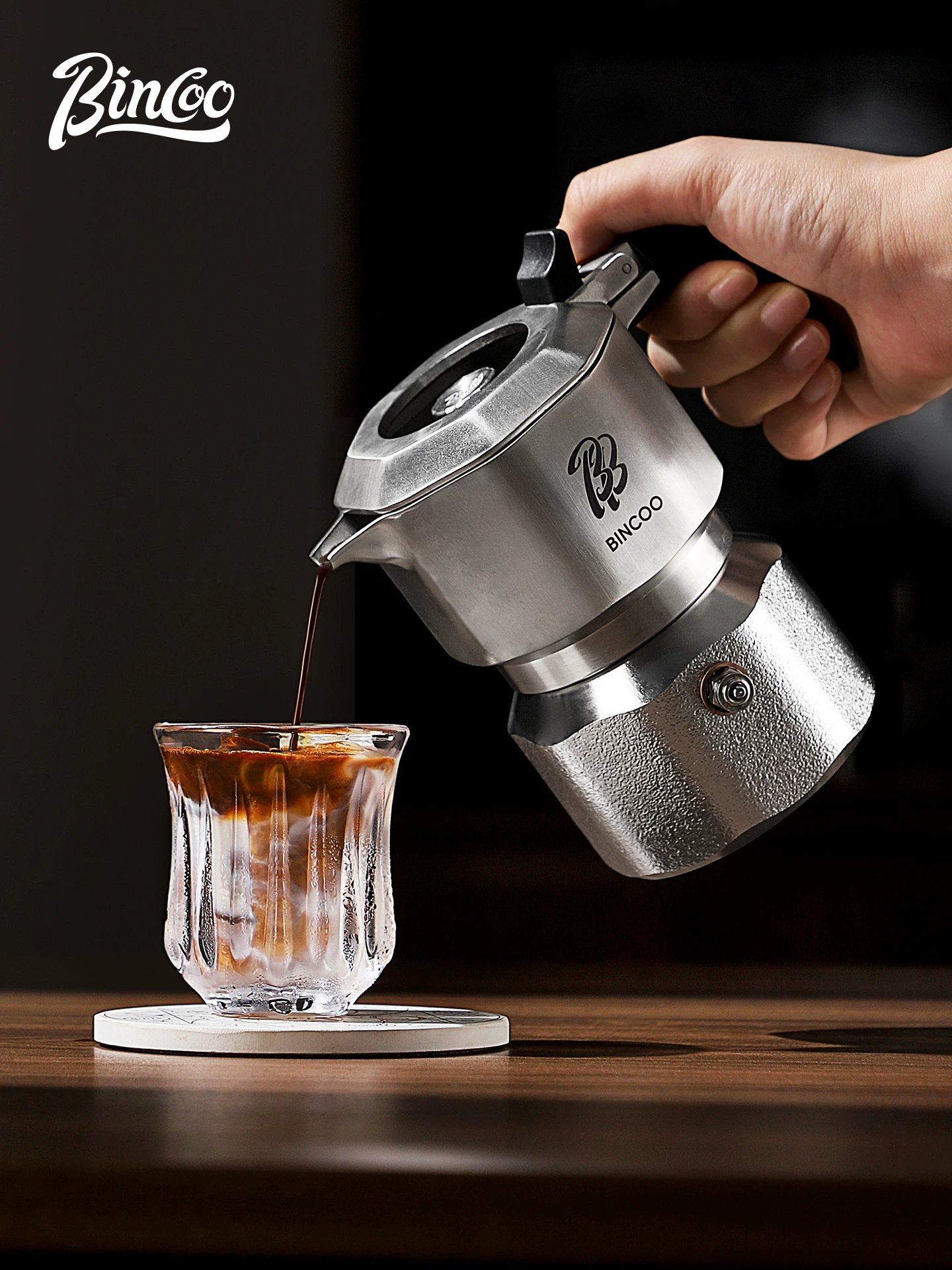 [Trợ cấp quốc gia 15%] Bộ hộp quà tặng bình pha cà phê moka bằng thép không gỉ 316 ba van Bincoo, một lựa chọn làm quà tặng đám cưới và sinh nhật