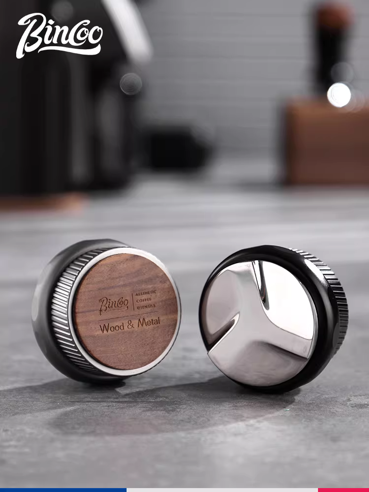 Bộ dụng cụ nén cà phê Bincoo kèm phụ kiện, hộp đựng kiểu Ý ba lớp, bộ nén 51/58mm