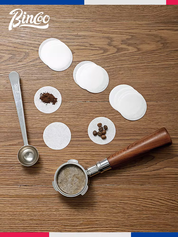 Bộ lọc giấy cà phê BinCoo 100 chiếc, dạng tròn, dùng cho máy pha cà phê espresso, kích thước phổ thông 51/53/54/58mm