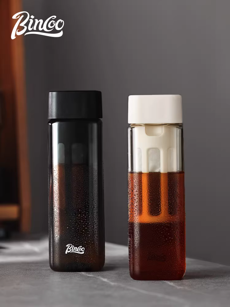 Cốc pha cà phê lạnh Bincoo hình vuông, di động, chất liệu Tritan, cốc du lịch, bình pha cà phê lạnh, cốc nước đá Americano di động