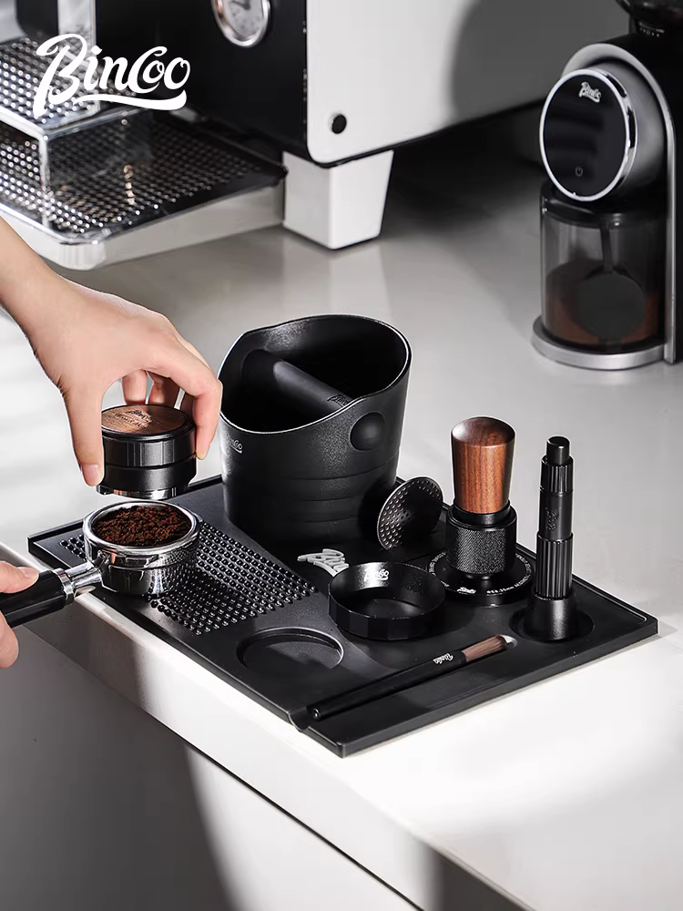 Bộ dụng cụ pha cà phê đa năng Bincoo, thảm đập bột cà phê, thảm quầy bar, thảm silicon chống trượt cho tay cầm máy pha cà phê