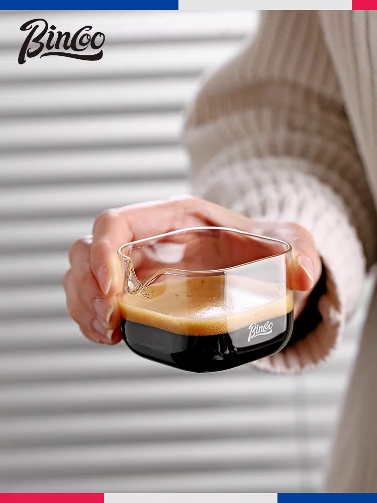 Cốc đong sữa cà phê Bincoo, cốc đong chất lỏng bằng thủy tinh, cốc đong có vạch chia, cốc thủy tinh, cốc ounce, cốc miệng nhỏ, cốc cà phê espresso