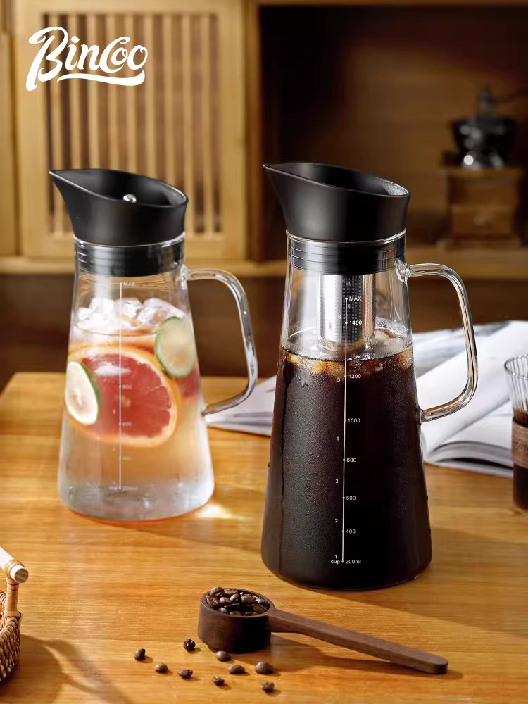 Bình pha cà phê lạnh Bincoo, bình thủy tinh gia dụng, dung tích lớn, có bộ lọc, thiết bị pha chế, bình pha cà phê lạnh bằng phương pháp nhỏ giọt đá