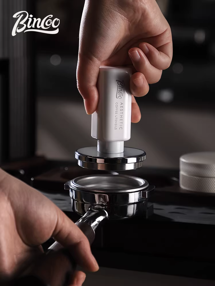 Dụng cụ nén cà phê Bincoo hình vuông, kiểu Ý, cân bằng đàn hồi, 51/58mm, thép không gỉ, có ren