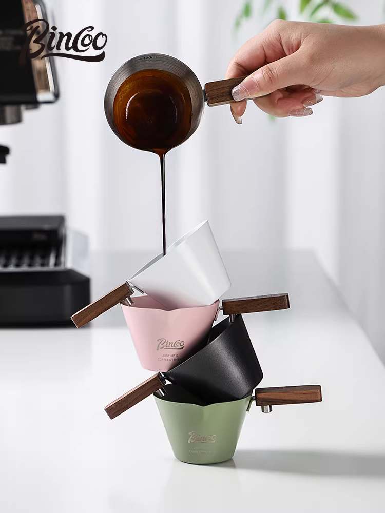 Cốc chiết xuất cà phê Bincoo, cốc đong bằng thép không gỉ, cốc ounce cho máy pha cà phê espresso, bình đựng sữa, cốc thu chất lỏng espresso