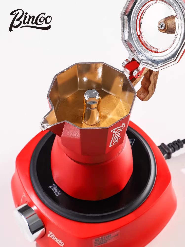 Bộ pha cà phê Moka Bincoo hai van, hộp quà tặng, máy pha cà phê espresso nhỏ kiểu Ý, bộ quà tặng ba món