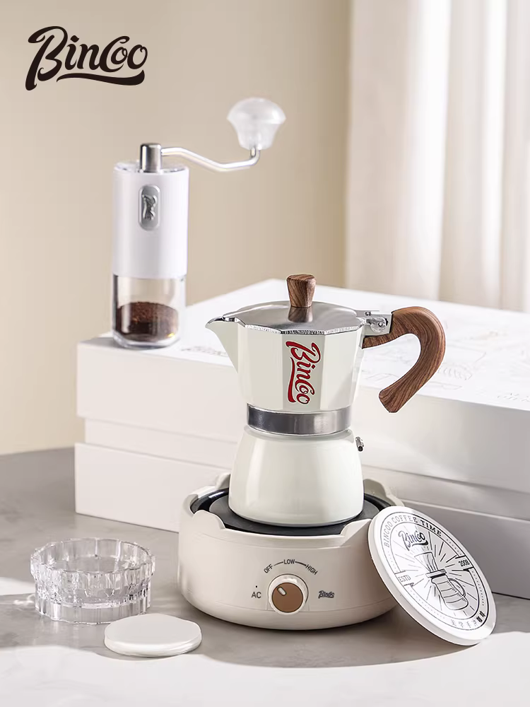 Bộ pha cà phê Bincoo Moka, bếp điện gốm gia dụng, máy pha cà phê espresso, dụng cụ pha cà phê, hộp quà tặng