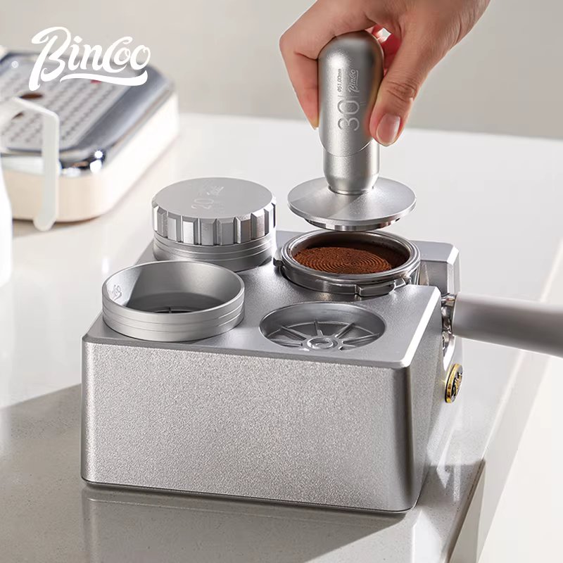 Bộ dụng cụ nén cà phê Bincoo có đế, bộ ba món, dụng cụ máy pha cà phê espresso 51mm/58mm