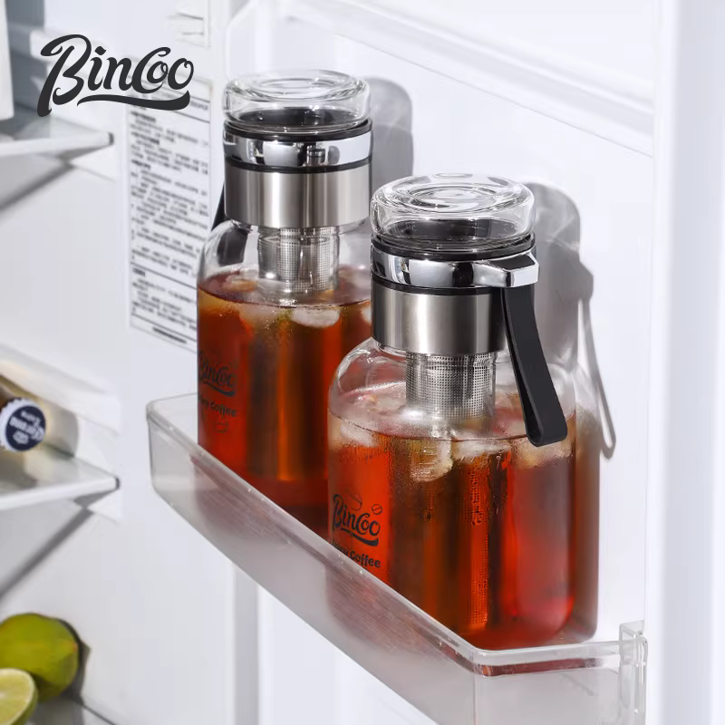 Cốc pha cà phê lạnh Bincoo, bình pha cà phê lạnh bằng thủy tinh, bình pha trà lạnh di động, dung tích lớn, bình pha cà phê lạnh, bình lọc cà phê đá