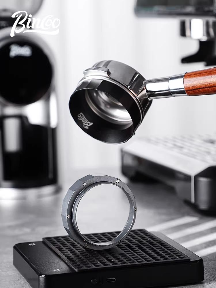 Vòng giữ bột cà phê từ tính Bincoo, vòng chống bắn bột cho tay cầm máy pha cà phê, 6 nam châm, 51/58mm, phụ kiện Ý
