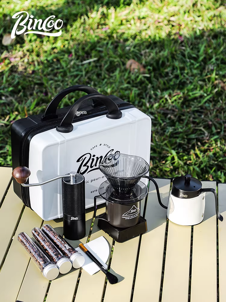 Bộ ấm pha cà phê thủ công ngoài trời Bincoo, bộ lọc cà phê gia dụng, ấm chia sẻ, bộ dụng cụ đầy đủ, thiết bị cắm trại