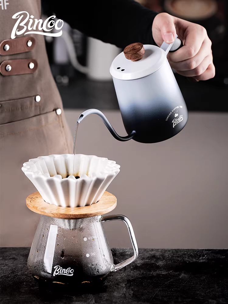 Bộ pha cà phê nhỏ gọn Bincoo Gradient, kiểu rót, miệng nhỏ, vòi dài, chất liệu thép không gỉ, dùng chia sẻ cà phê.