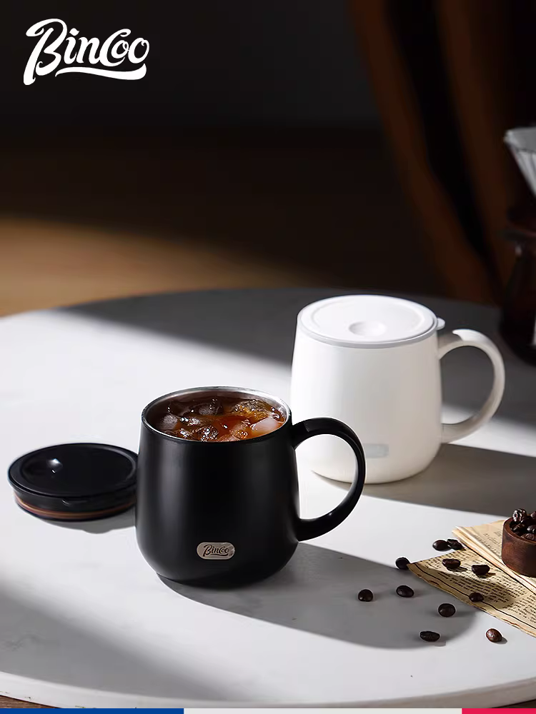 Cốc cà phê bằng thép không gỉ Bincoo, cốc pha cà phê kiểu pour-over, cốc giữ nhiệt, cốc trà văn phòng, cốc có nắp, cốc dùng tại nhà