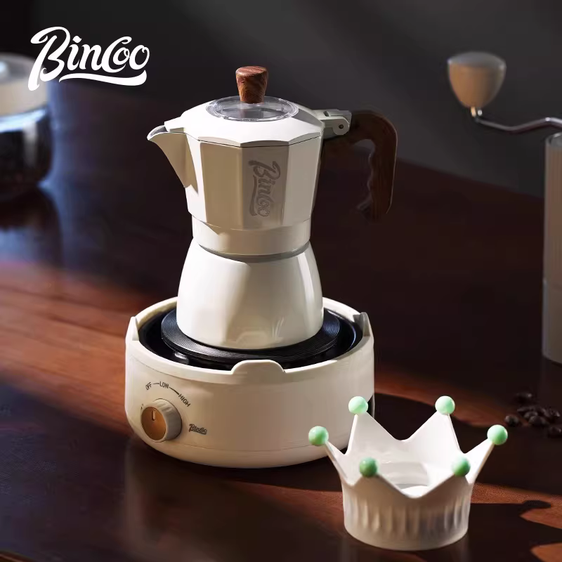Bộ dụng cụ pha cà phê moka pot hai van Bincoo, bộ dụng cụ pha cà phê espresso nhỏ gia dụng