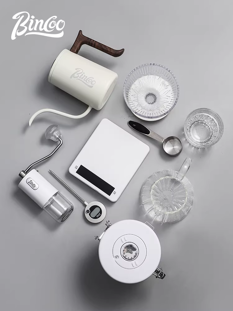 Bộ ấm pha cà phê thủ công Bincoo, quay tay, nhỏ gọn và tiện dụng để sử dụng tại nhà, hộp quà cao cấp, bộ dụng cụ xay hoàn chỉnh, máy xay cầm tay.