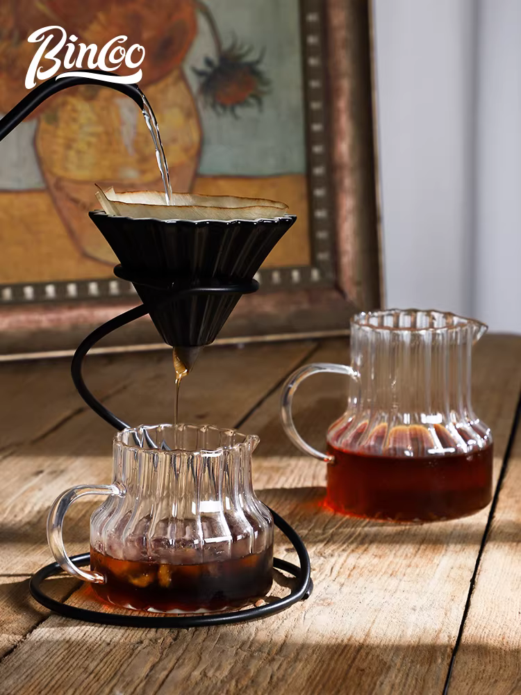 Bình pha cà phê Bincoo, bình thủy tinh, trà lạnh, ấm trà hoa, dụng cụ pha cà phê lạnh tại nhà, bộ lọc cà phê pha tay, chịu nhiệt cao