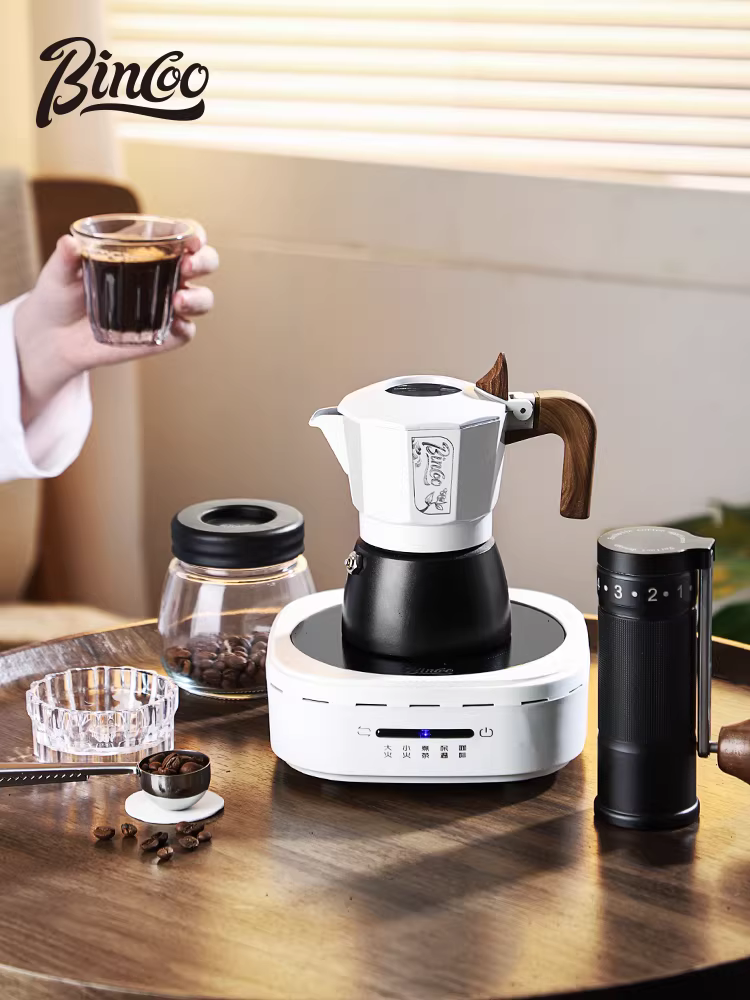 Bộ pha cà phê Bincoo Moka, máy pha cà phê gia dụng nhỏ gọn, bếp điện gốm, bộ dụng cụ pha cà phê thủ công, đồ dùng pha cà phê