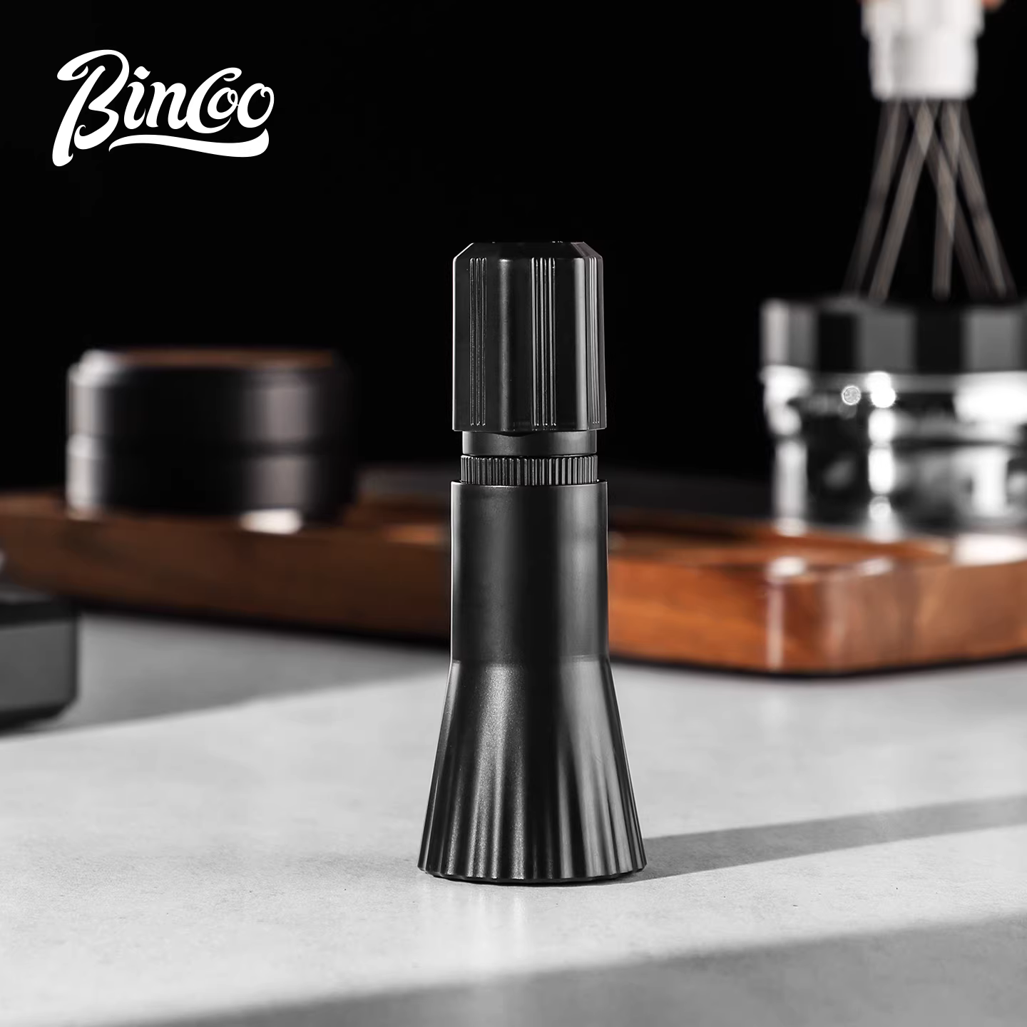 Dụng cụ phân phối cà phê dạng kim từ tính xoay Bincoo dành cho pha cà phê thủ công, khuấy bột để phá vỡ cục tụ và phân phối đều.