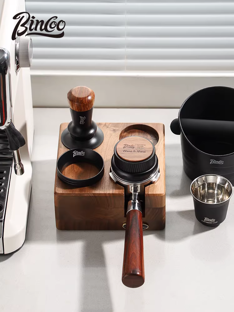 Bộ dụng cụ đa năng bằng gỗ nguyên khối Bincoo, phụ kiện máy pha cà phê espresso, dụng cụ lưu trữ, nhà phân phối