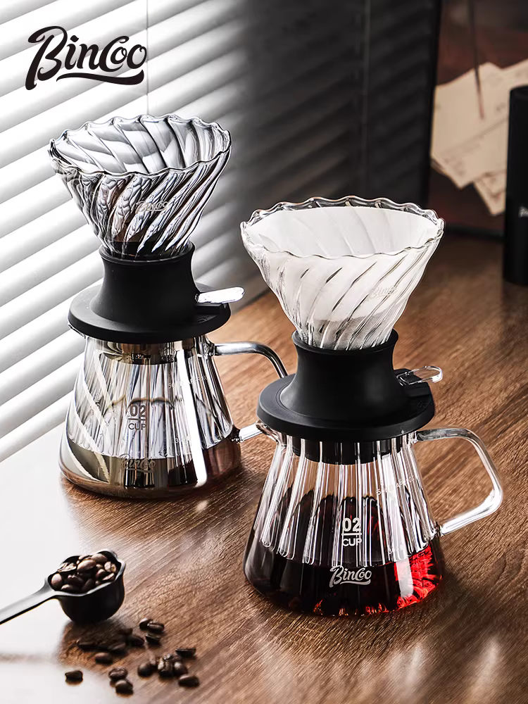 Bộ pha cà phê Bincoo Pour-over, ấm chia sẻ, cốc lọc thông minh, bộ lọc chiết xuất, ấm vòi dài, dụng cụ pha cà phê