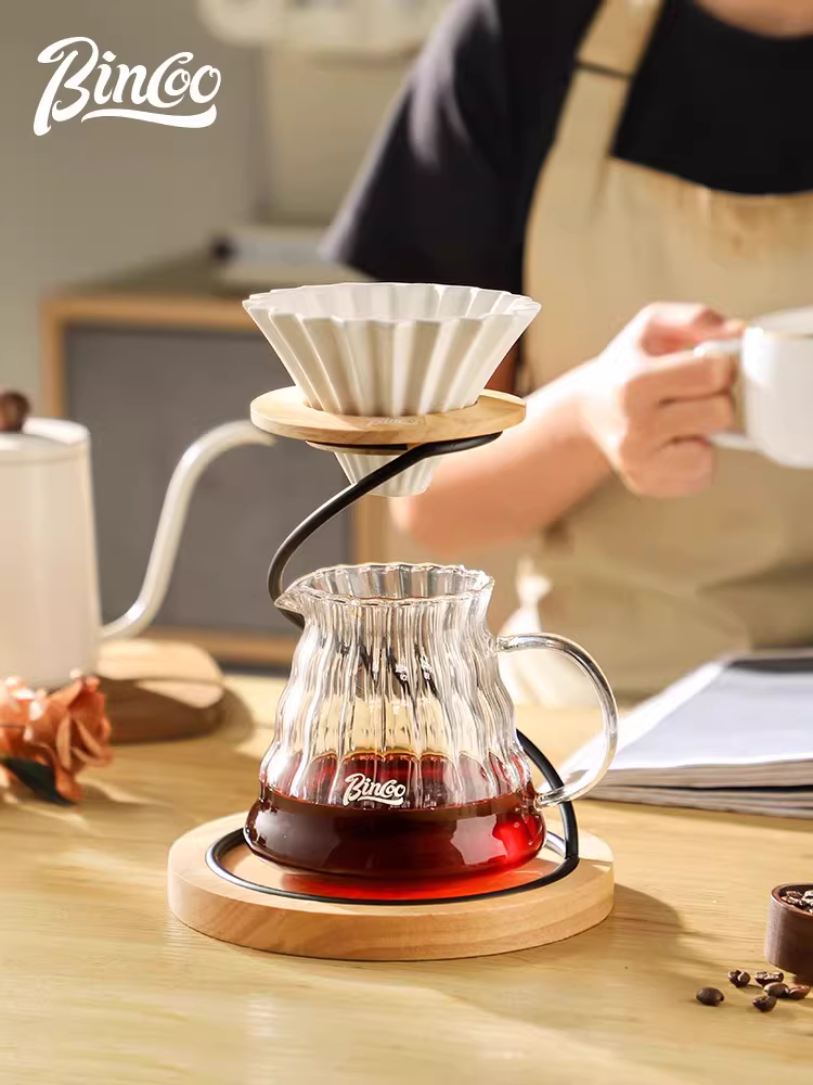 Bộ giá đỡ pha cà phê Bincoo, kết hợp giá đỡ kim loại, giá đỡ nhỏ giọt, bình chia sẻ