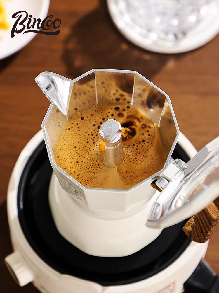 Bộ pha cà phê moka pot hai van Bincoo, hộp quà tặng, dùng trong nhà, pha cà phê espresso nhỏ gọn, pha cà phê thủ công