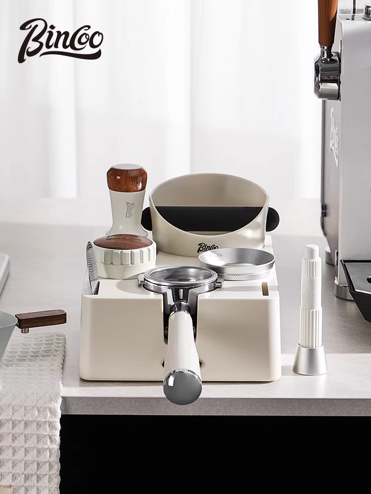 Bộ dụng cụ pha cà phê đa năng Bincoo: đế tamper, bộ phân phối cà phê, hộp đựng bã cà phê, dụng cụ pha cà phê, hộp đựng máy pha cà phê