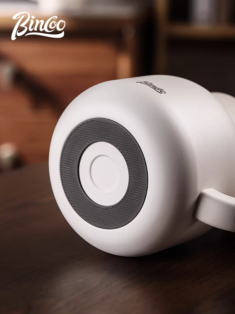 Bình giữ nhiệt pha trà cà phê Bincoo, lòng trong tráng men gốm, màu trắng, dung tích lớn, dùng trong gia đình