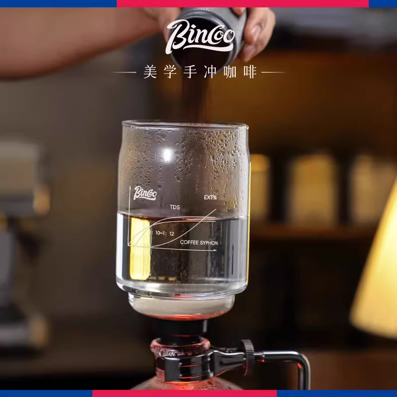 Bộ pha cà phê bằng thủy tinh thủ công Bincoo, lò nướng sóng nhẹ, ấm pha cà phê, gỗ óc chó, dùng trong nhà