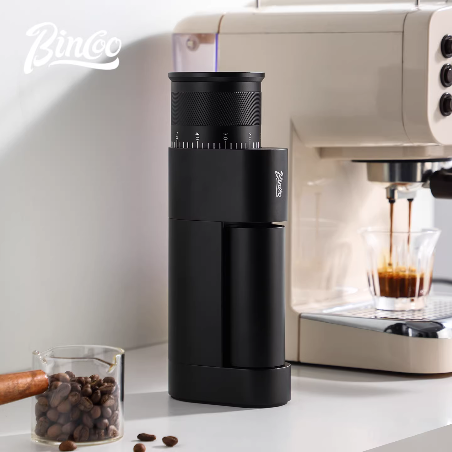 Máy xay cà phê điện Bincoo, máy xay cà phê espresso thủ công, máy xay cà phê hạt nhỏ gia đình, máy xay cà phê thương mại