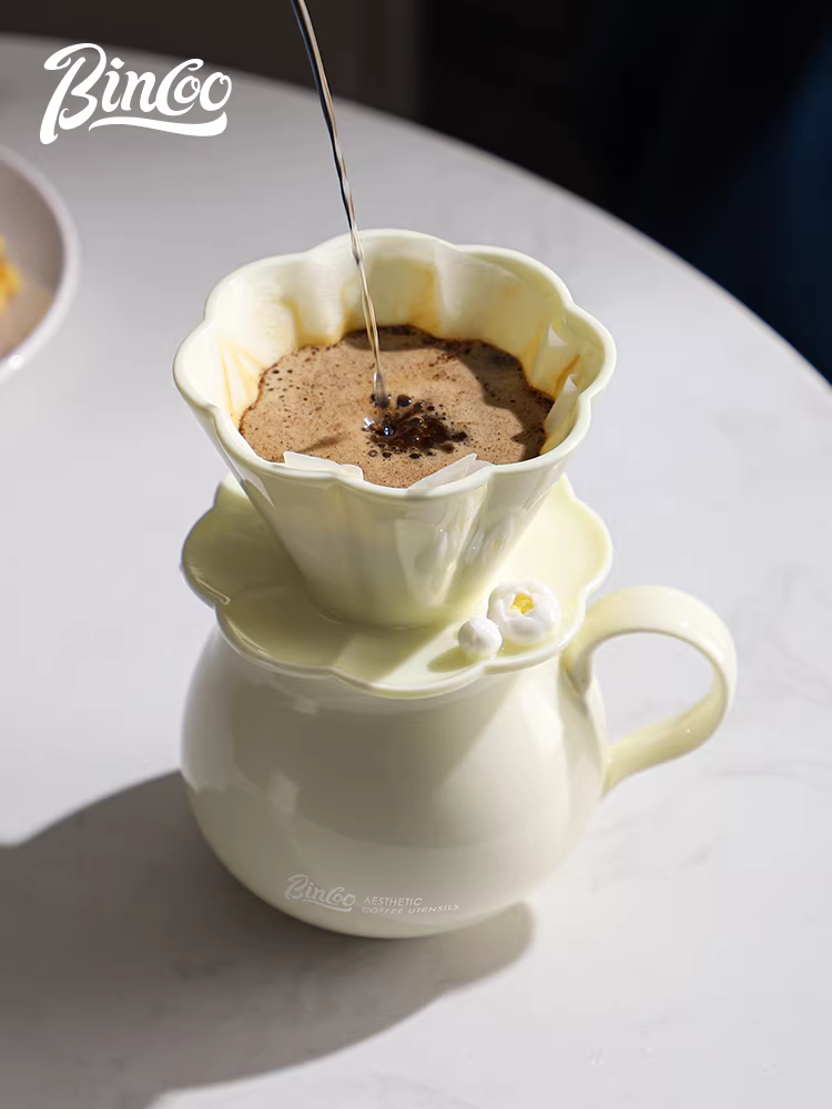 Bộ dụng cụ pha cà phê thủ công Bincoo, ấm pha cà phê chia sẻ, bộ lọc gốm sứ thủ công cao cấp, dùng cho gia đình