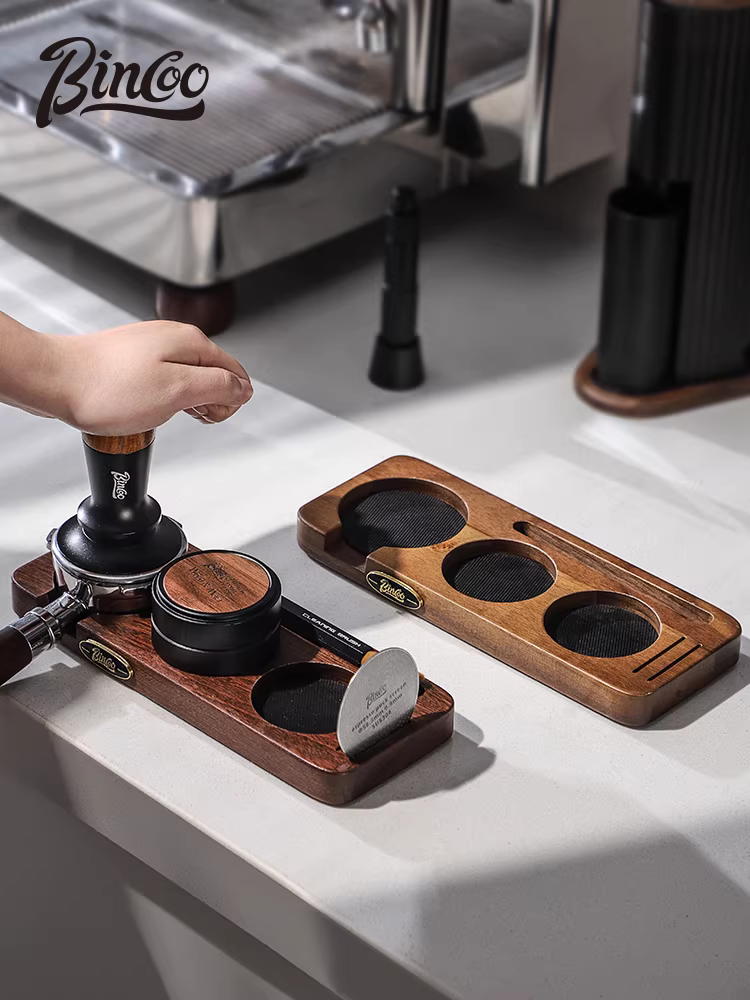 Bộ dụng cụ làm cà phê bằng gỗ óc chó Bincoo: đế ép cà phê, đế phân phối cà phê, đế đựng và đổ đầy, dùng được cho kích thước 51/58mm