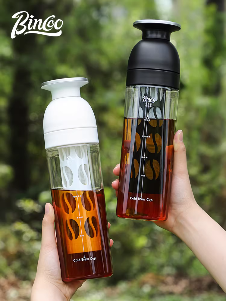 Cốc pha cà phê lạnh Bincoo, bình giữ nhiệt Tritan, cốc du lịch, chịu nhiệt cao, bình pha cà phê lạnh di động