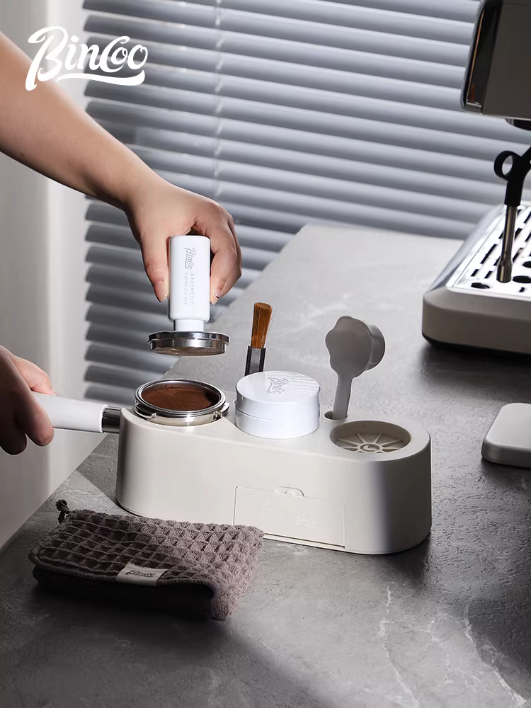 Bộ dụng cụ đầm cà phê Bincoo, hộp đựng bã cà phê, dụng cụ phân phối bột cà phê, dụng cụ bảo quản kiểu Ý, đa năng cho kích thước 51/58mm