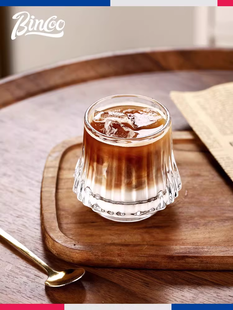 Bincoo sáng tạo cốc cà phê bẩn bẩn Americano cốc hương thơm cốc thủy tinh cốc rượu vang sọc dọc đơn giản cốc nước cốc cao cấp