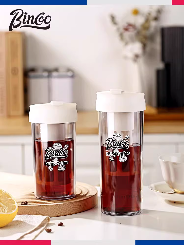 Bình pha cà phê lạnh Bincoo, cốc pha cà phê lạnh kiểu Mỹ, cốc pha cà phê lạnh để tủ lạnh mùa hè, cốc cà phê, cốc di động
