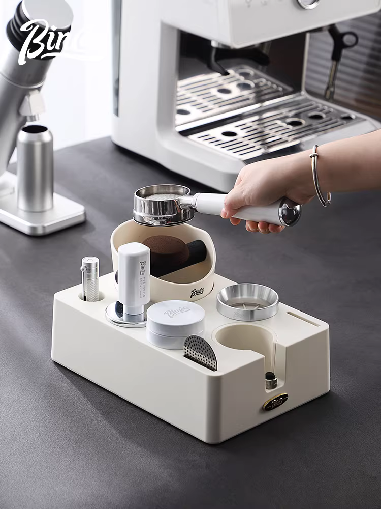 Bộ dụng cụ đa năng Bincoo: đế ép cà phê kiểu Ý, dụng cụ phân phối bột cà phê, hộp đựng dụng cụ pha cà phê