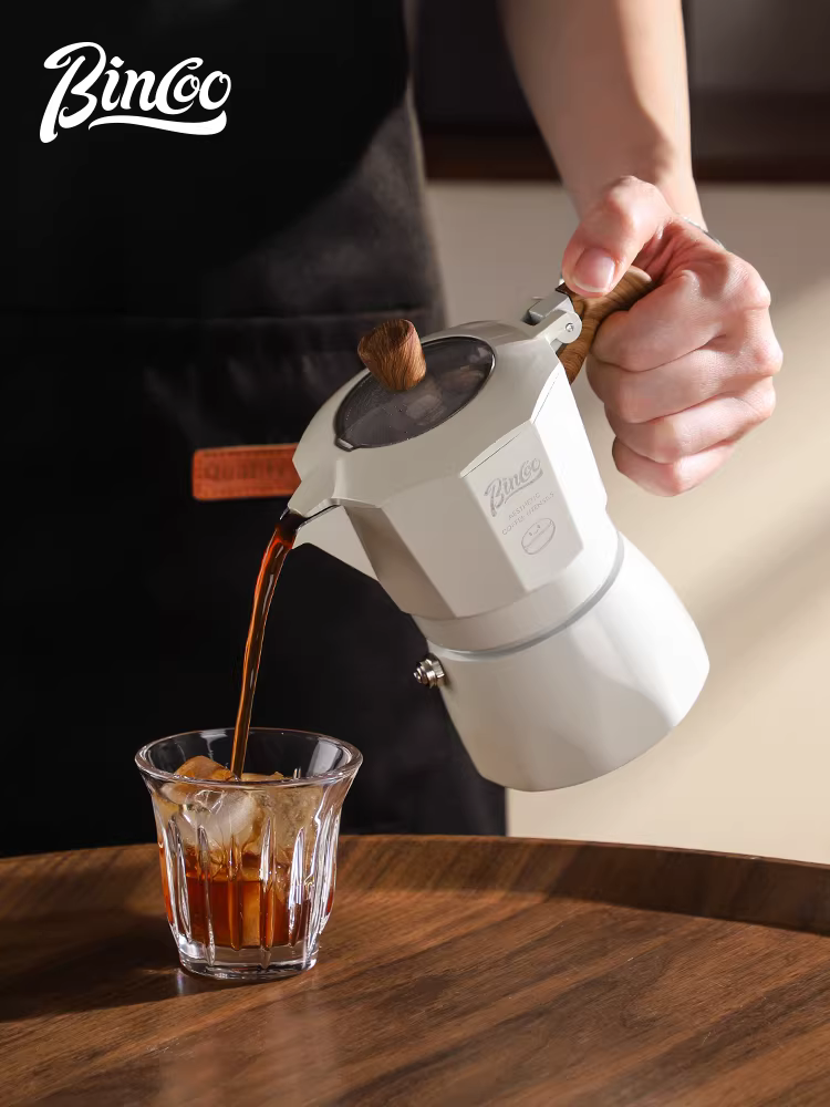 Bộ pha cà phê Moka điện Bincoo hai van, bếp gốm điện, bộ pha cà phê gia đình, máy pha cà phê espresso nhỏ gọn