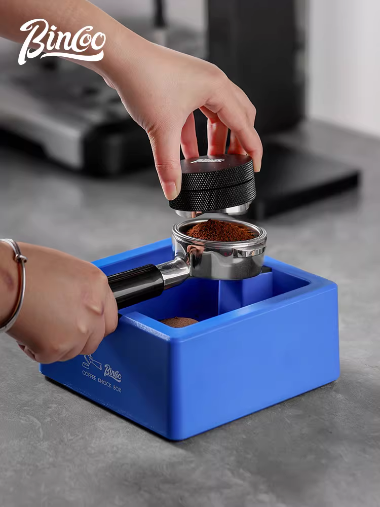 Hộp đựng bã cà phê Bincoo hình vuông, dung tích lớn, kèm đế silicon và tay cầm máy pha cà phê