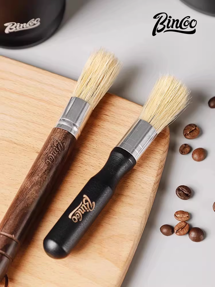 Bàn chải vệ sinh máy xay cà phê Bincoo, bàn chải vệ sinh máy pha cà phê để làm sạch bã cà phê, bàn chải vệ sinh với lông lợn.